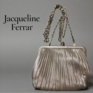 Jacqueline Ferrar Vintage Metallic Pleated Evening Bag Crossbody/Shoulder Purse